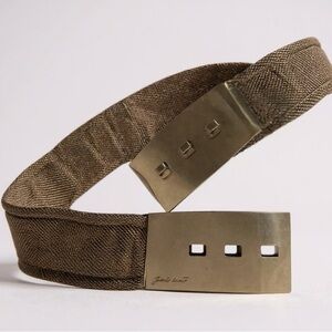 JUDITH LEIBER Vintage Gunmetal Shiny Mesh Belt Signed 26 to 29 Inches